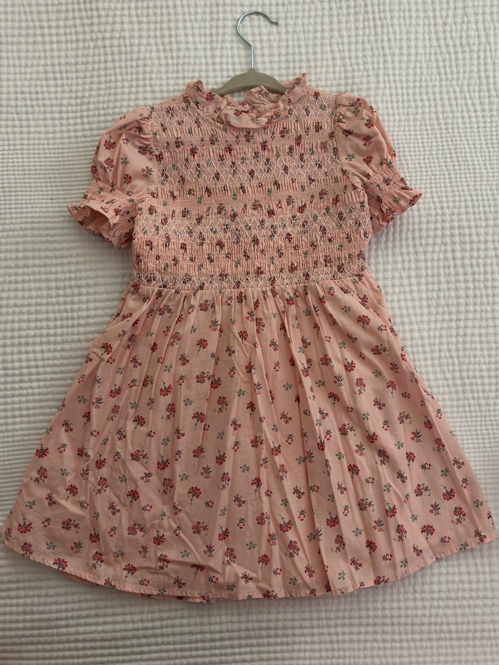 Janie and Jack Girls Pink Floral Smocked Sundress